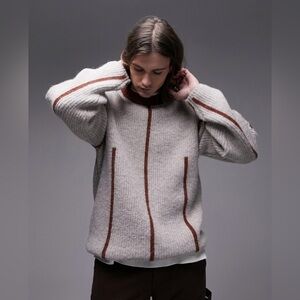 Topman Men’s Contrast Seam Sweater NWT